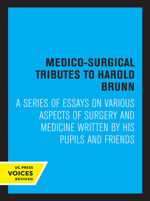 cover image of Medico-Surgical Tributes to Harold Brunn